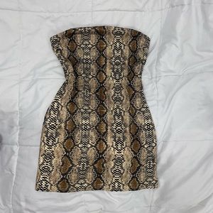 Snake print mini dress